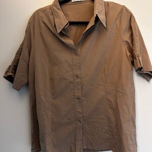 Unisex Brown Casual Shirt